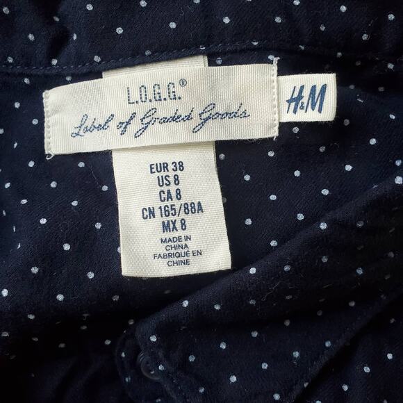L.O.G.G Women's Polka Dot Long Sleeve Button Up Shirt 8 - Picture 6 of 8